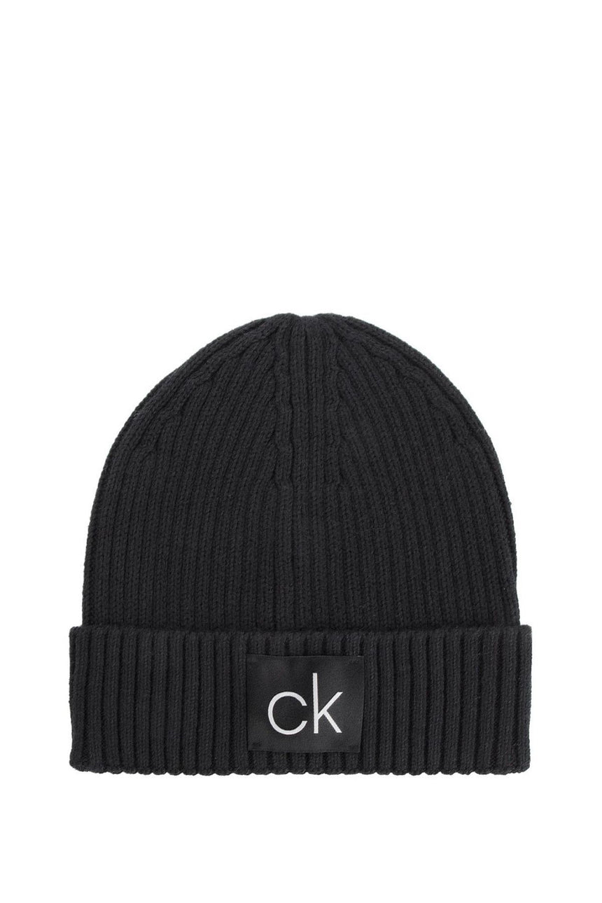 Calvin Klein Basic Rib Erkek Atkı Ve Bere Takımı Black