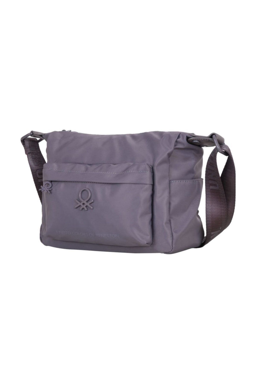 Benetton Çok Gözlü Çapraz Askılı Kadın Çantası Gri
