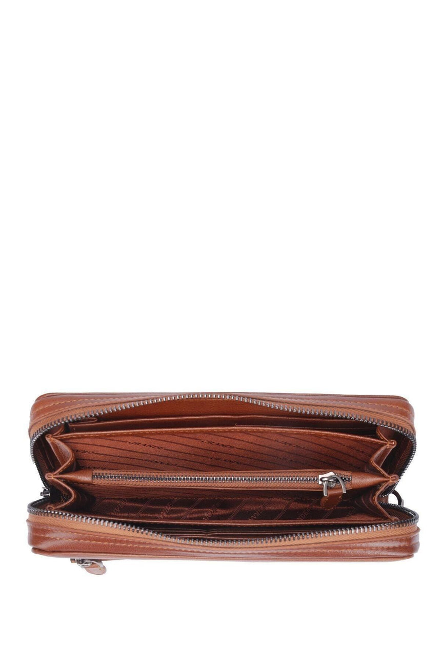 Grande Çok Gözlü Büyük Boy Kadın El Portföyü Taba