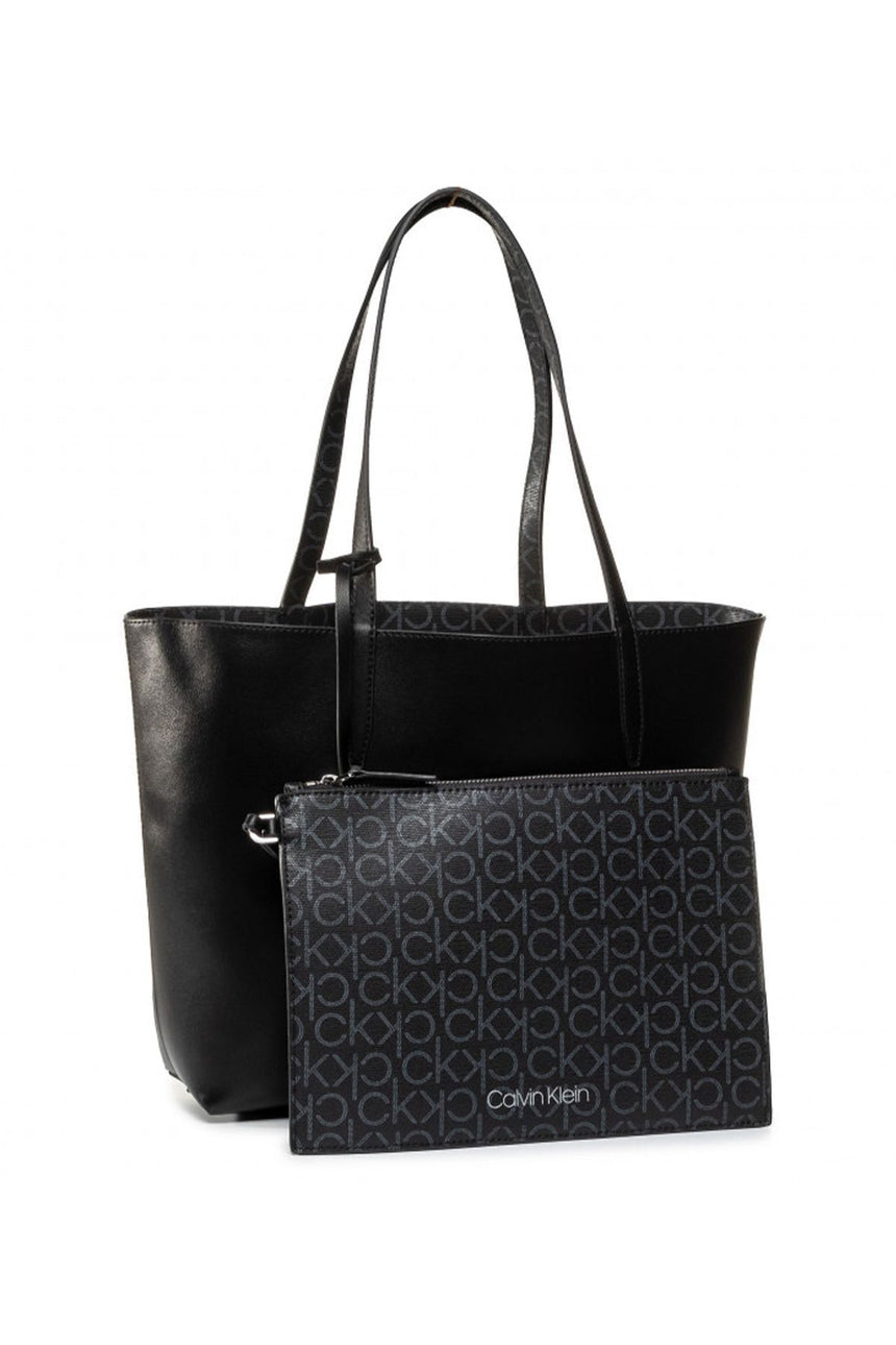 Calvin Klein Mono Shopper Rev Md Kadın Kol Çantası Black Mono