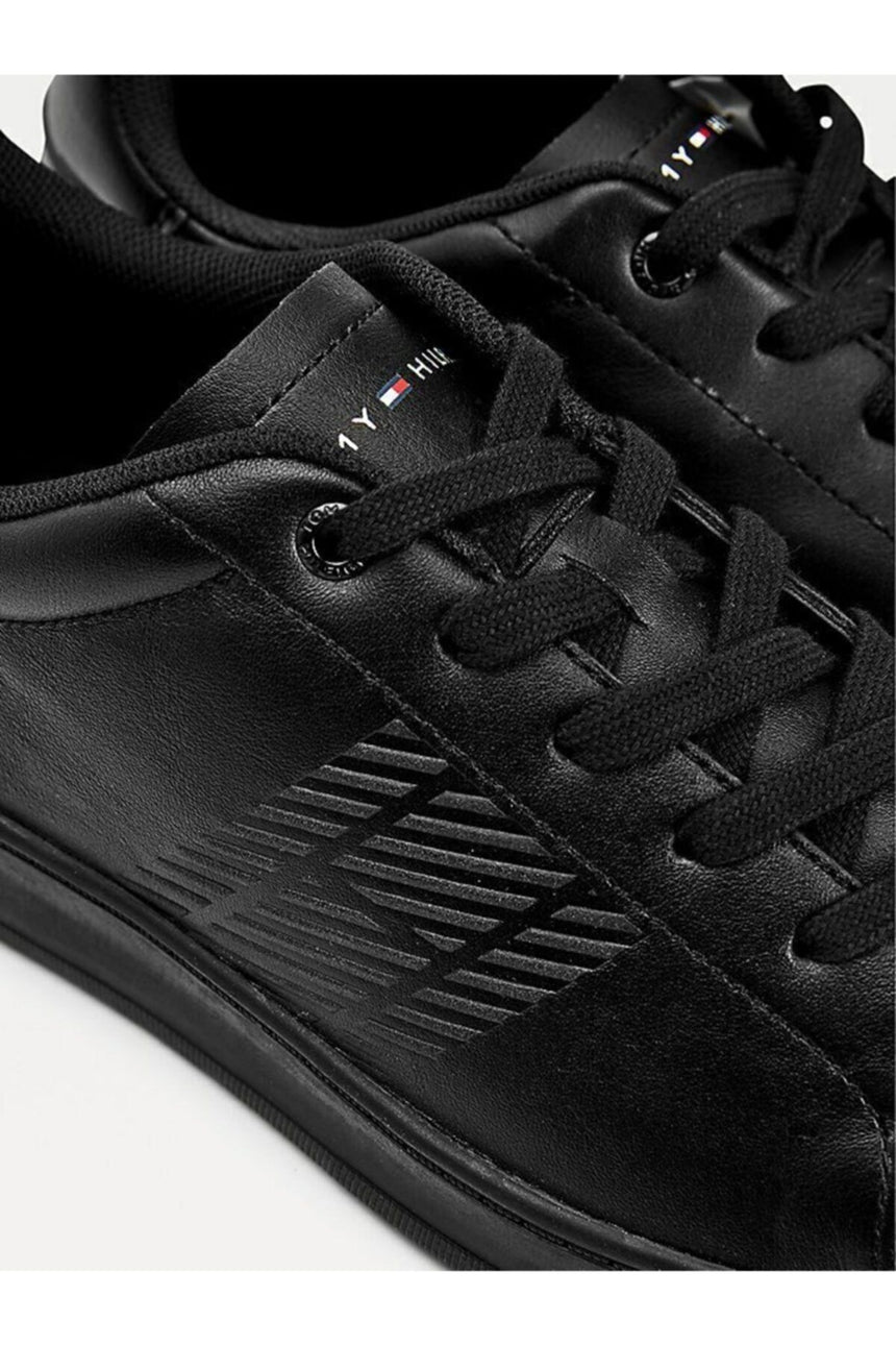 Tommy Hilfiger Retro Tennis Cupsole Erkek Sneakers Black