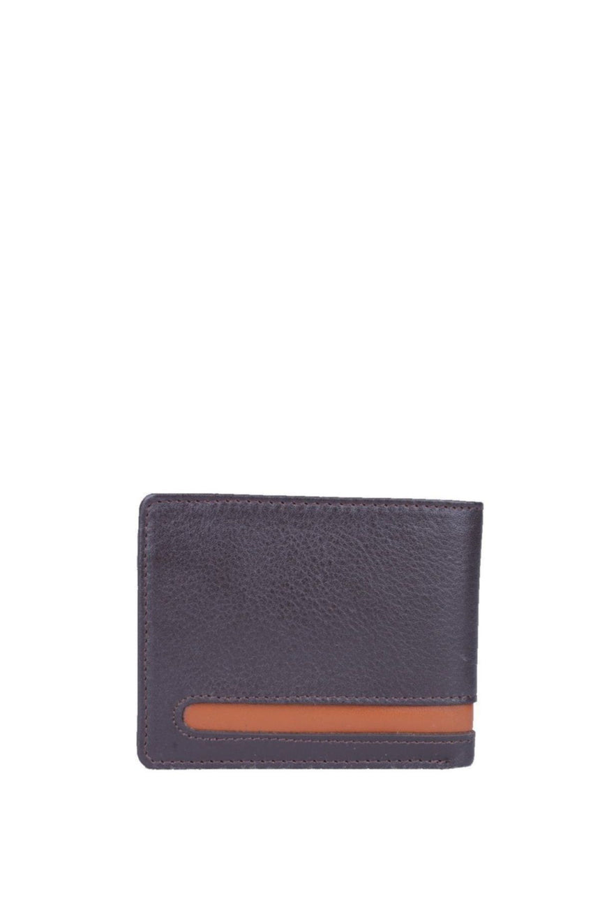 Grande Çift Banknotlu Üç Blok Erkek El Portföyü Kahve