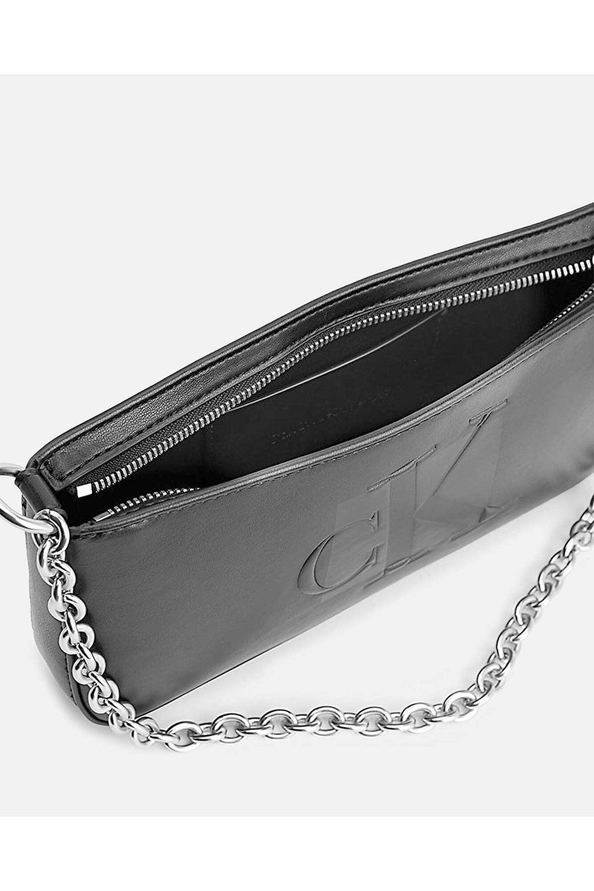 Calvin Klein Fermuarlı Zincir Askılı Kadın Omuz Çantası Black