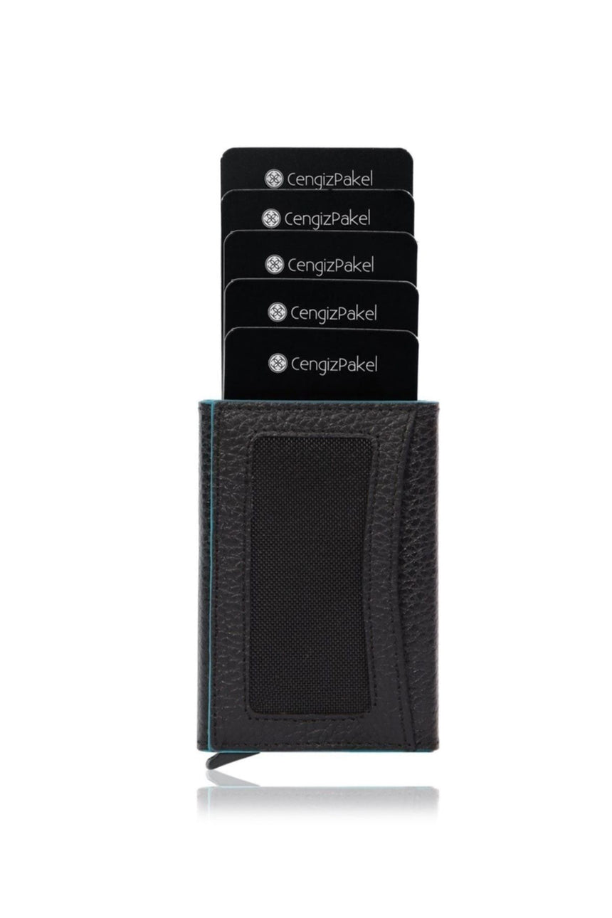 Cengiz Pakel Mekanik Kart Yuvalı Portföy Siyah - Turkuaz