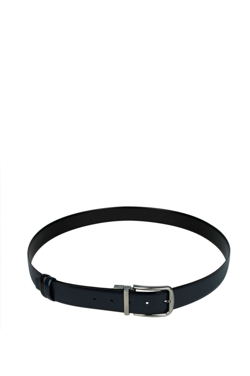 Axpe 3,5 Cm Çift Taraflı Deri Kemer Siyah - Lacivert