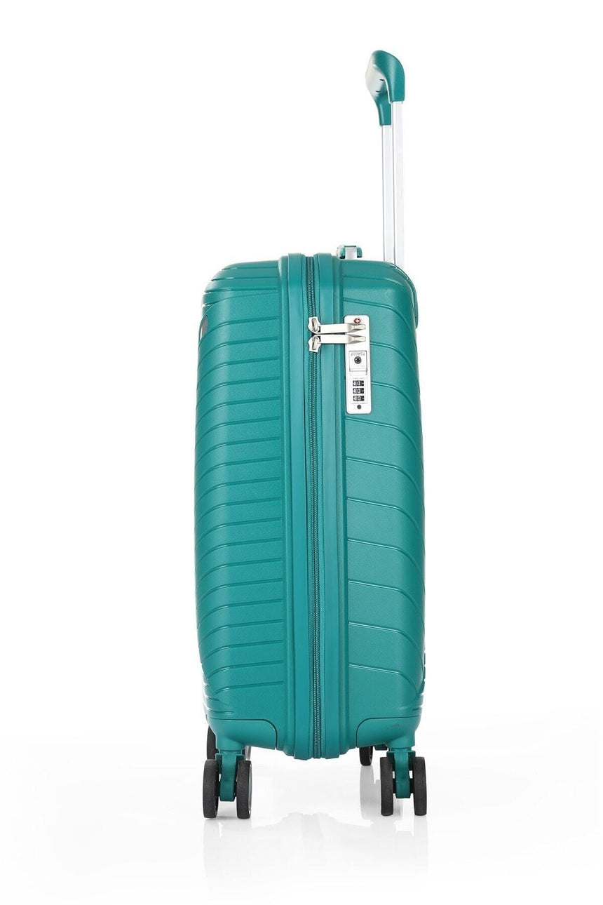 ÇÇS Diagonol Çizgili 75 cm Büyük Boy Valiz Turkuaz