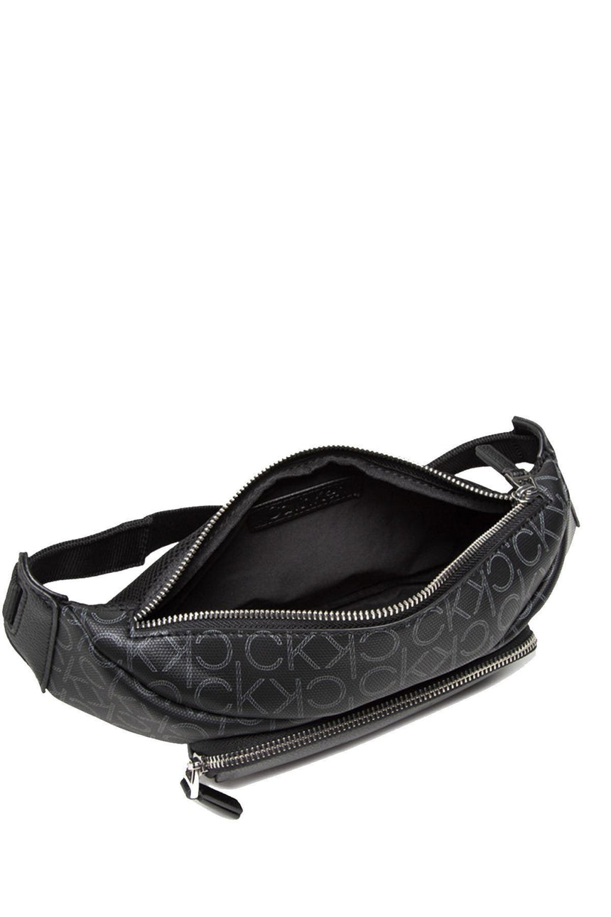 Calvin Klein Monogram Trimmed Erkek Bel Çantası Black Mono Mix