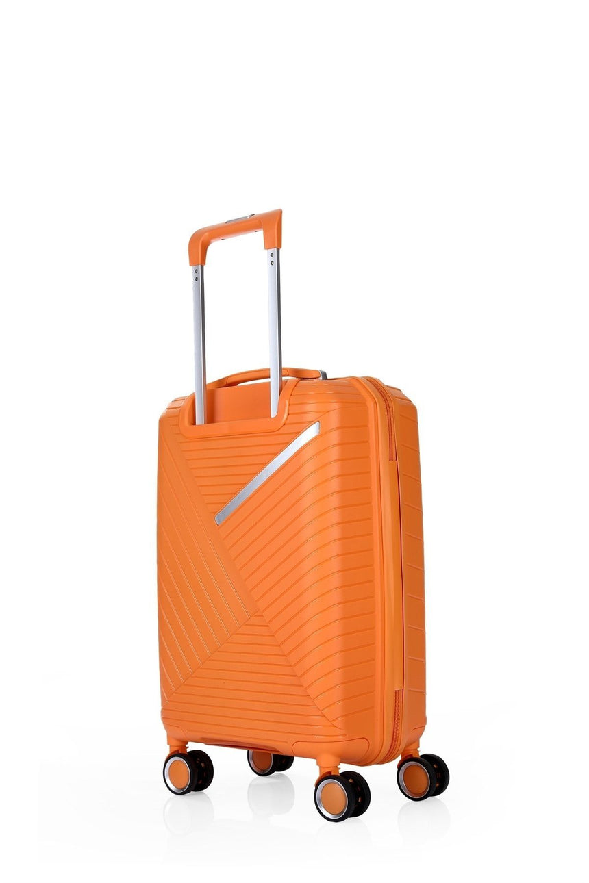 ÇÇS Diagonol Çizgili 65 cm Orta Boy Valiz Turuncu