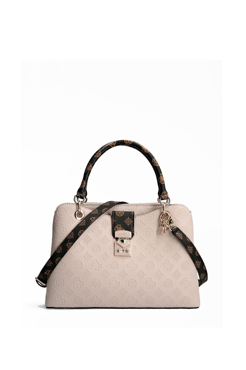 Guess Hensely Logo Girlfriend Kadın Omuz Çantası Stone Multi