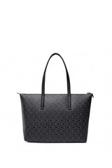 Calvin Klein Ck Monogram Baskılı Fermuarlı Kadın Omuz Çantası Black Mono