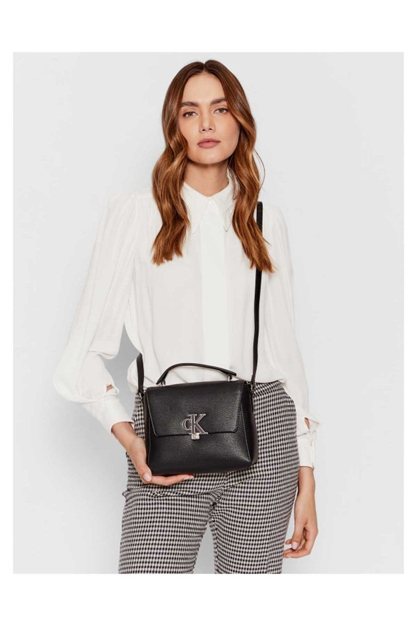 Calvin Klein Minimal Monogram Mini Top Handle Kadın Askılı Omuz Çantası Black
