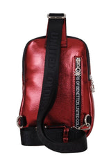 Benetton Logo Baskı Fermuarlı Kadın Body Bag Bordo