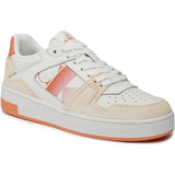 Calvin Klein Basket Cupsole Lace Mix Sneakers Bright White/Coral Rose