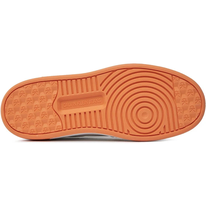 Calvin Klein Basket Cupsole Lace Mix Sneakers Bright White/Coral Rose