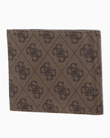 Guess Mito Leather Flat Billfold Monogram Cüzdan Beige / Brown