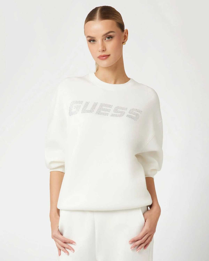 Guess Cecilia Kadın Aktif Scuba Sweatshirt Ocean Salt