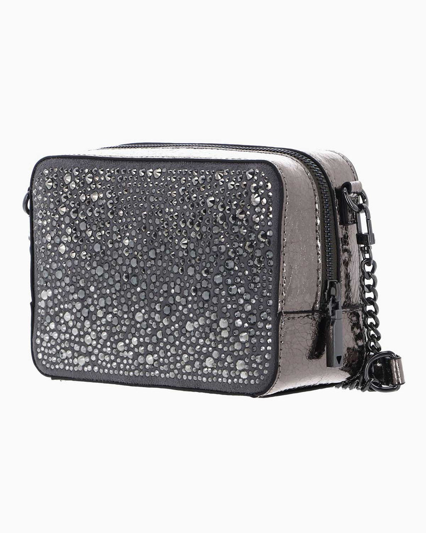 Guess Lua Mini Taşlı Çapraz Askılı Çanta Pewter