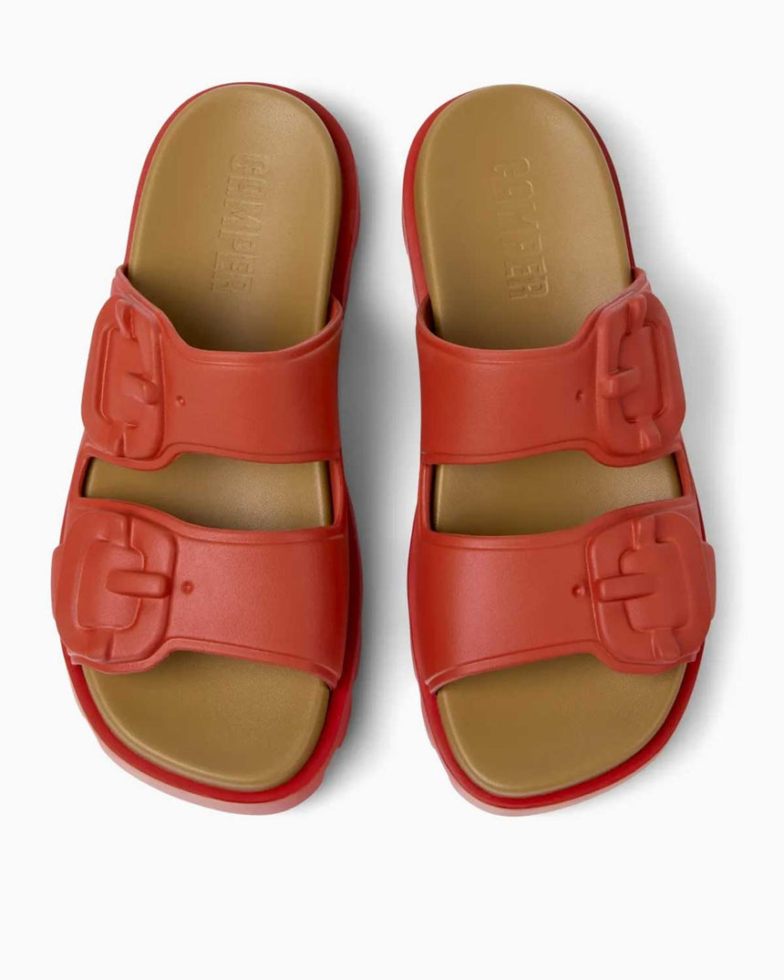 Camper Brutus Çift Bantlı Terlik Parlak Kırmızı