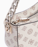 Guess Evelune Top Zip Shoulder Bag El Çantası Cream Logo