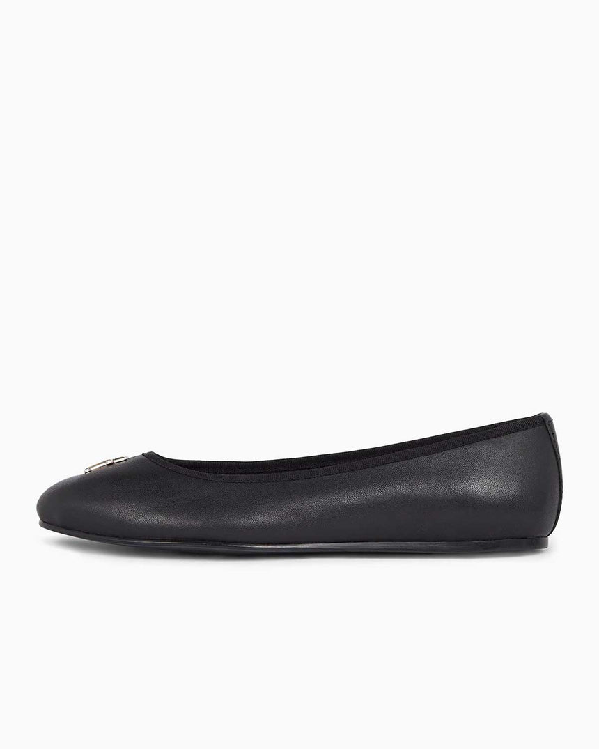 Tommy Hilfiger Leather Ballerina Casual Shoes Ayakkabı Black
