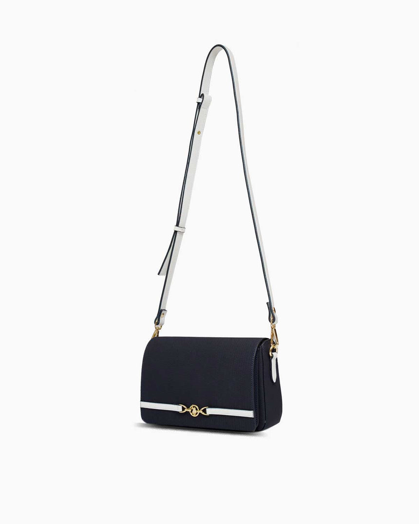 Us Polo Assn Gold Logo Detaylı Ayarlanabilir Çapraz Askılı Çanta Lacivert - Kırmızı - Beyaz