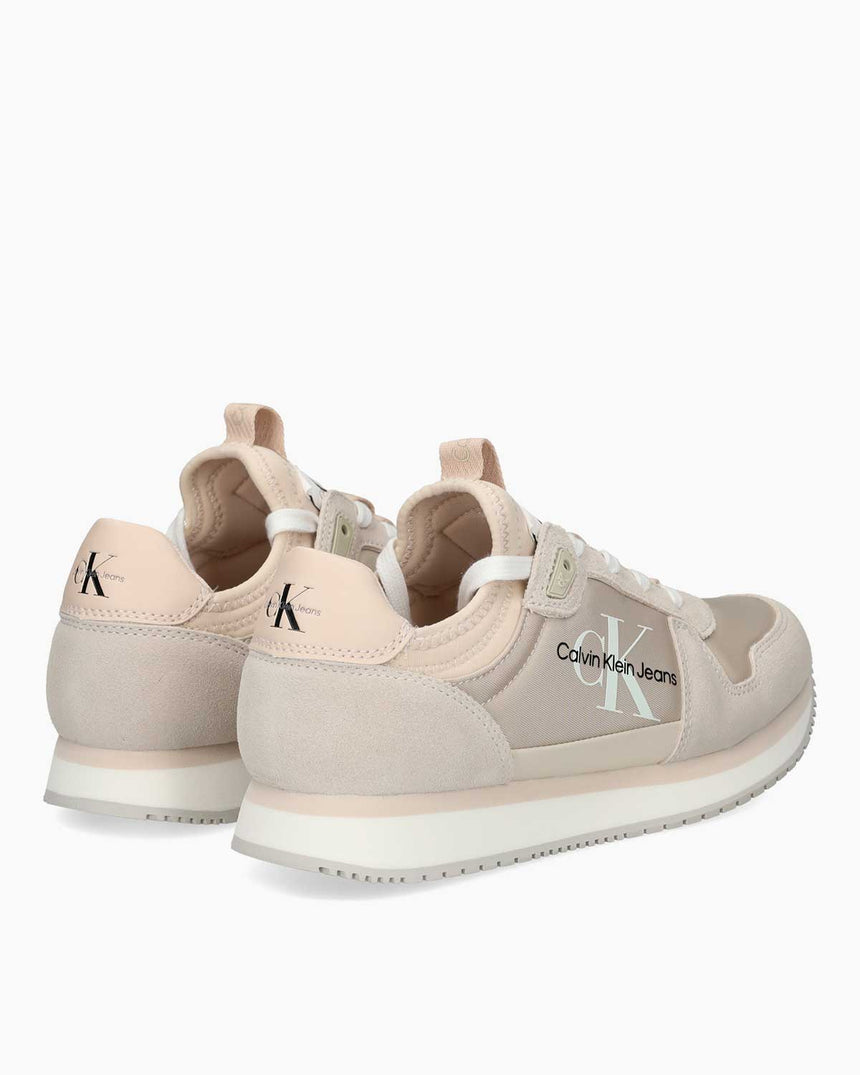 Calvin Klein Runner Sock Lace Up Runner Kadın Sneaker Eggshell/Whisper Pink