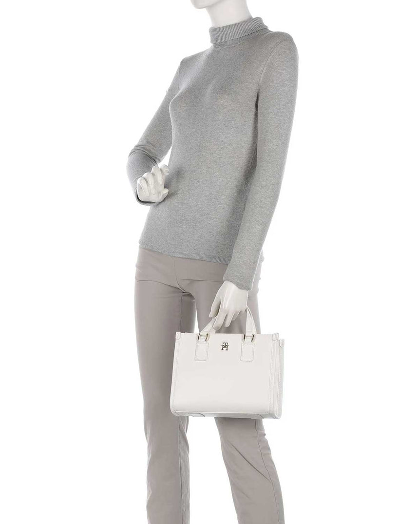 Tommy Hilfiger Uzun Askı Detaylı Mini El Çantası Ecru