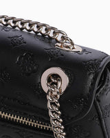 Guess Arlena Convertible Flap Omuz Çantası Black Logo
