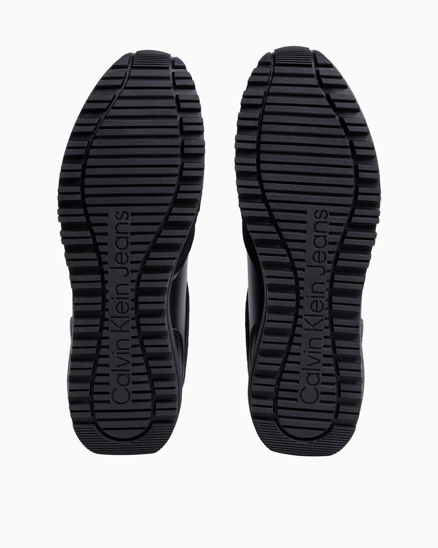 Calvin Klein Toothy Runner Low Top Süet Sneaker Triple Black