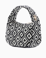 Guess Rianee Mini Hobo Desenli Çapraz Askılı Çanta Black