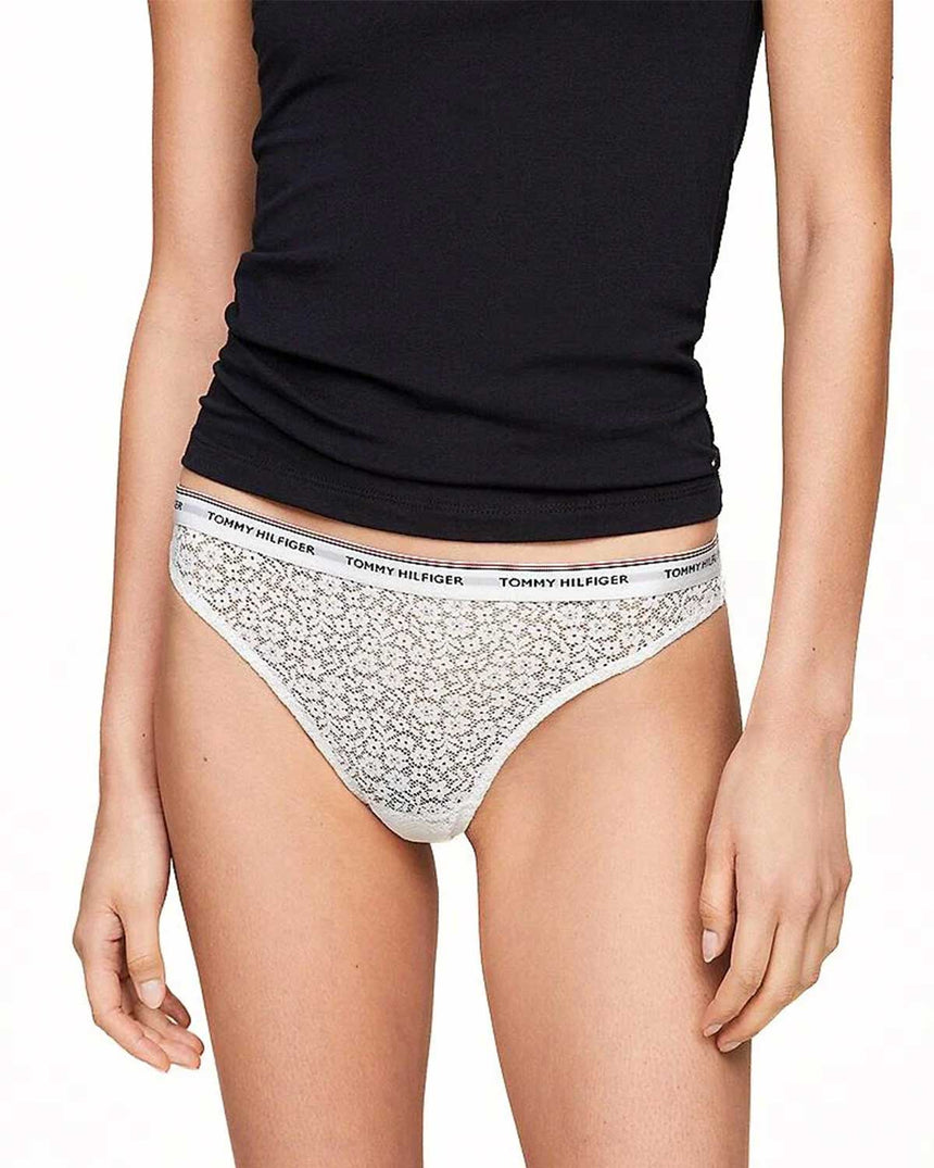 Tommy Hilfiger 3 Pack Thong Lace Külot Desert Sky/White/Primary Red