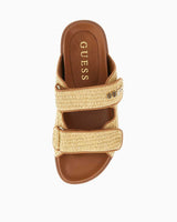 Guess Fadalize Çift Bantlı Hasır Terlik Tan