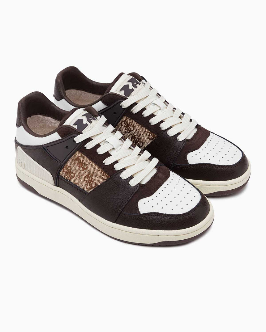 Guess Sava Low Logolu Sneakers Beige/Brown/White