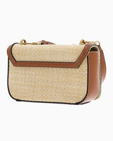 Guess Status Mini Çapraz Askılı Hasır Çanta Natural - Cognac