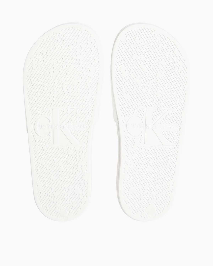 Calvin Klein Slide Monogram Flip Flops Terlik Bright White/Black