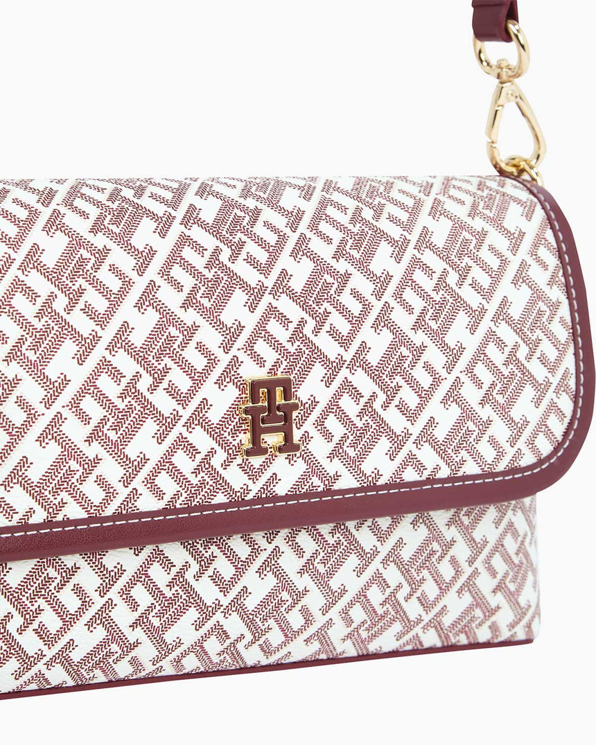 Tommy Hilfiger Monoplay Flap Çapraz Askılı Çanta Oxblood