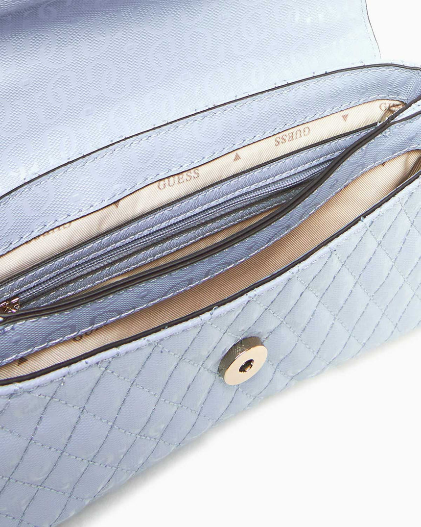 Guess Betula Convertible Flap Zincir Detaylı Parlak Omuz Çantası Stormy Blue