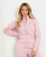 Guess New Allie Logo Şeritli Fermuarlı Sweatshirt Face Powder