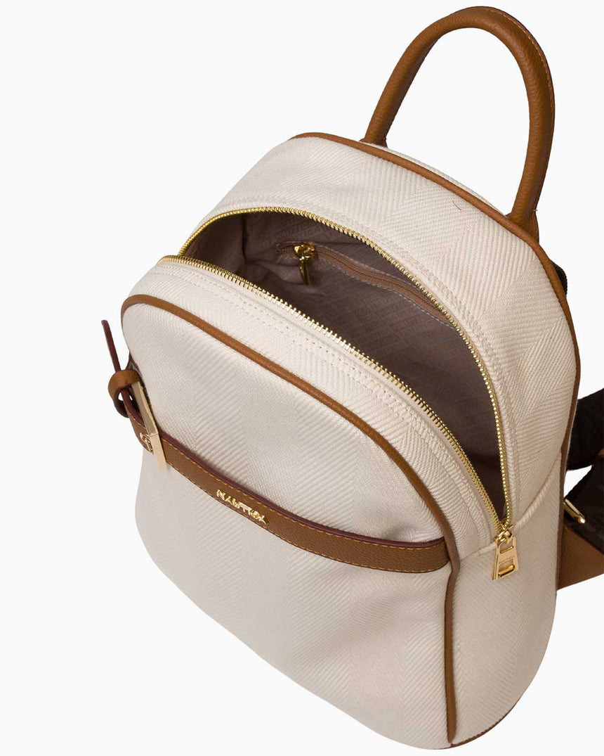 Nautica Kemer Detaylı Sırt Çantası Bej - Taba