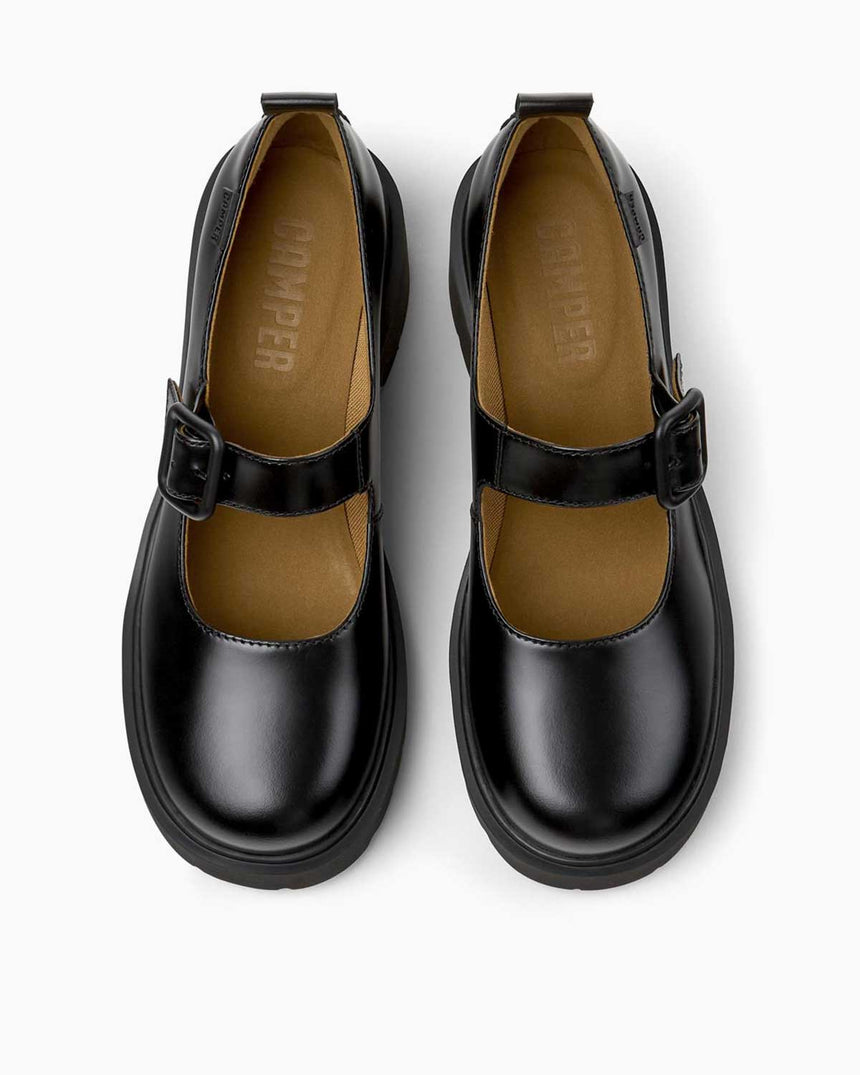 Camper Mary Jane Deri Ayakkabı Siyah