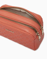 Guess Double Zip Makyaj Çantası Coral