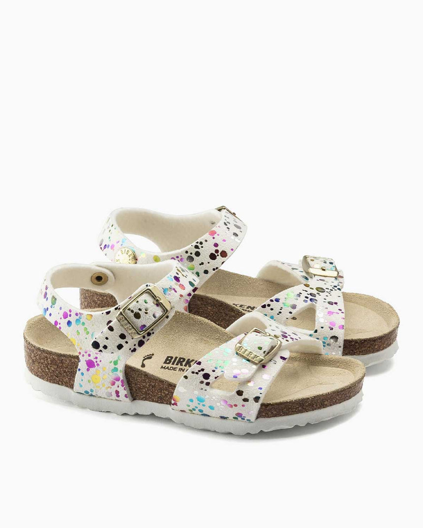 Birkenstock Rio Kids MF Kız Çocuk Terliği Confetti White Pop