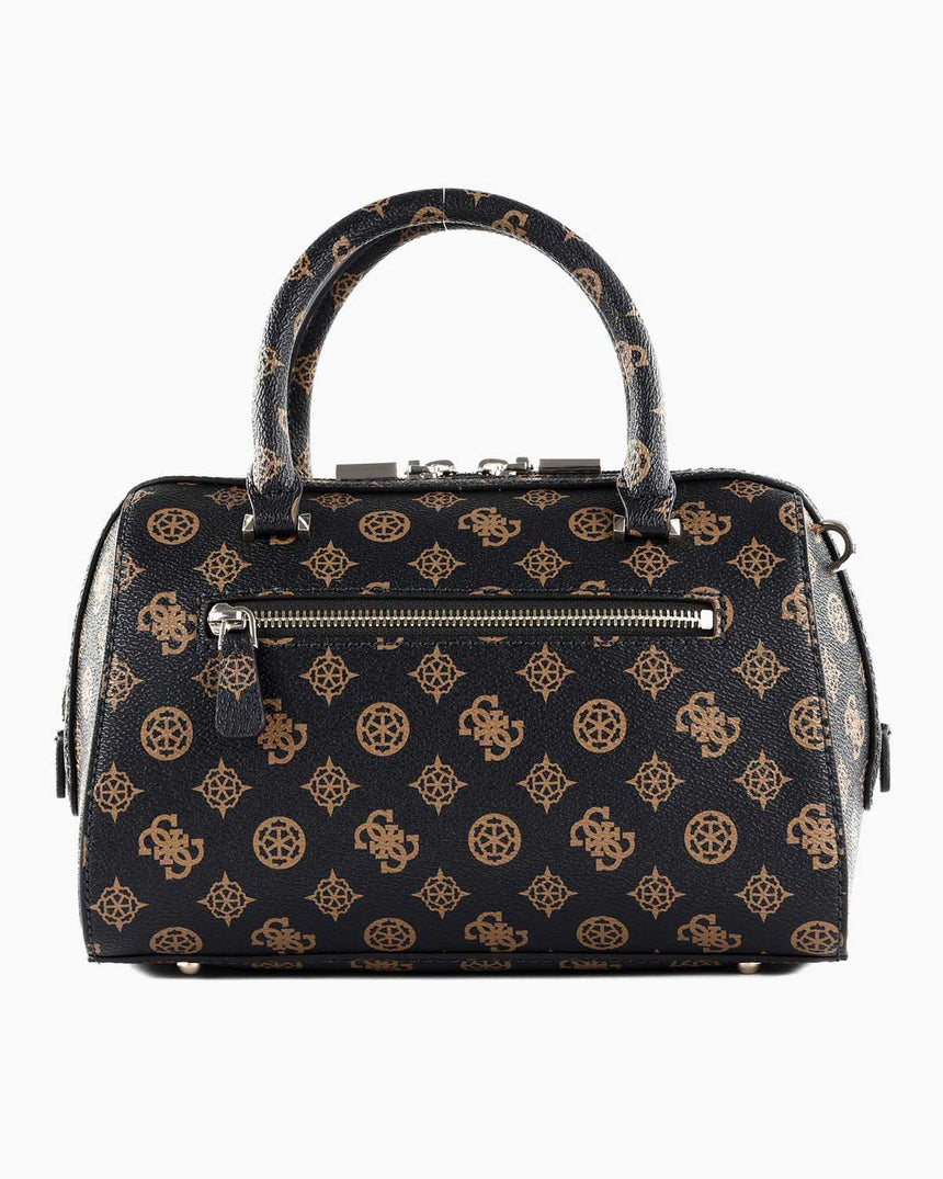 Guess Nelka Box Satchel Speedy El Çantası Mocha Logo