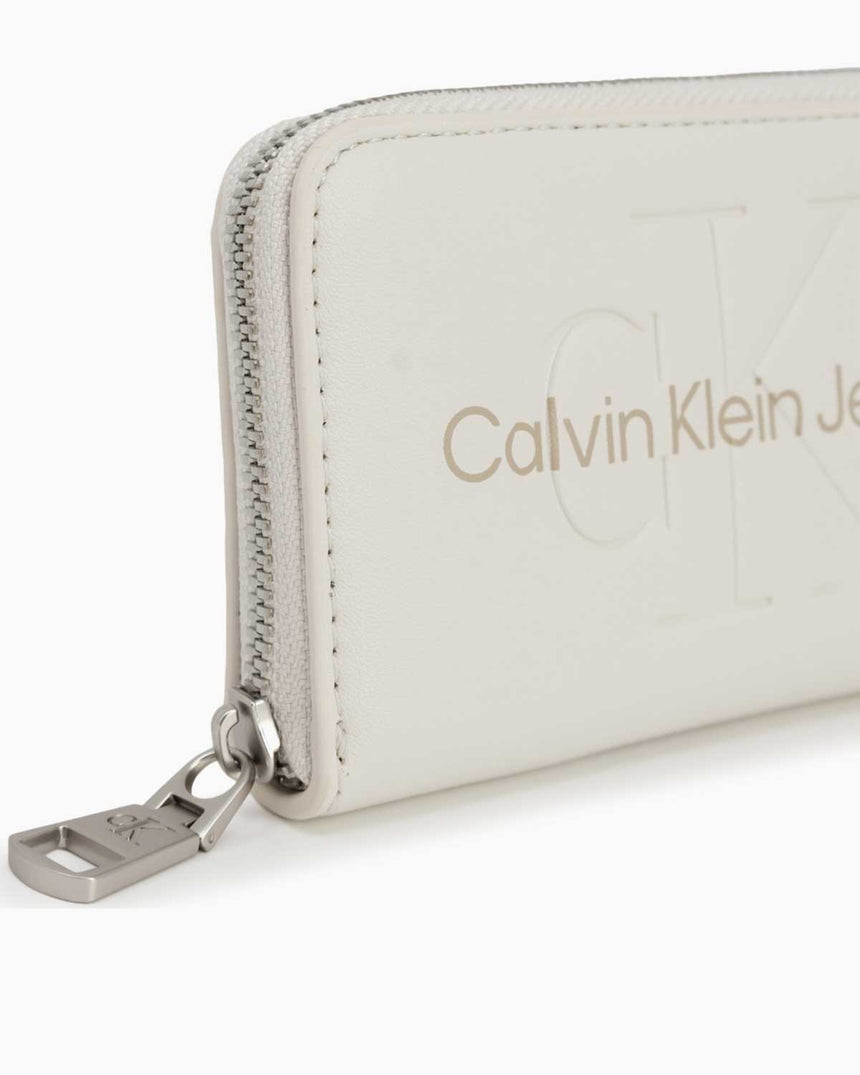 Calvin Klein Sculpted Zip Around Mono Cüzdan Beige