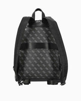 Guess Milano Compact Monogram Desenli Sırt Çantası Dark Black/Orange