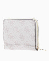 Guess Laurel Small Zip Around Monogram Baskılı Cüzdan Dove Logo