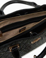 Guess Betula Çift Manyetik Kapaklı Satchel El Çantası Black