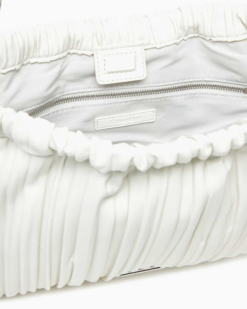 Calvin Klein Plisse Büzgülü Çapraz Askılı Kadın Çanta Lily White