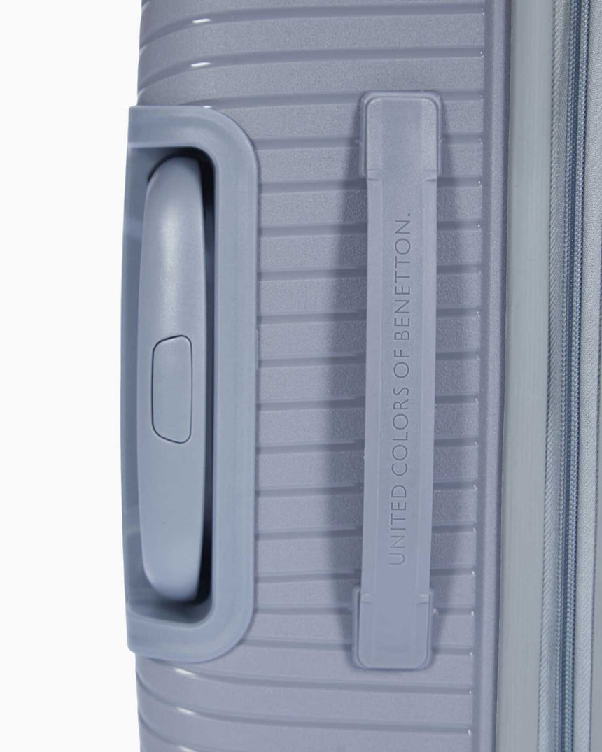 Benetton Trolley Sert Kabuklu Büyük Boy Valiz Gri