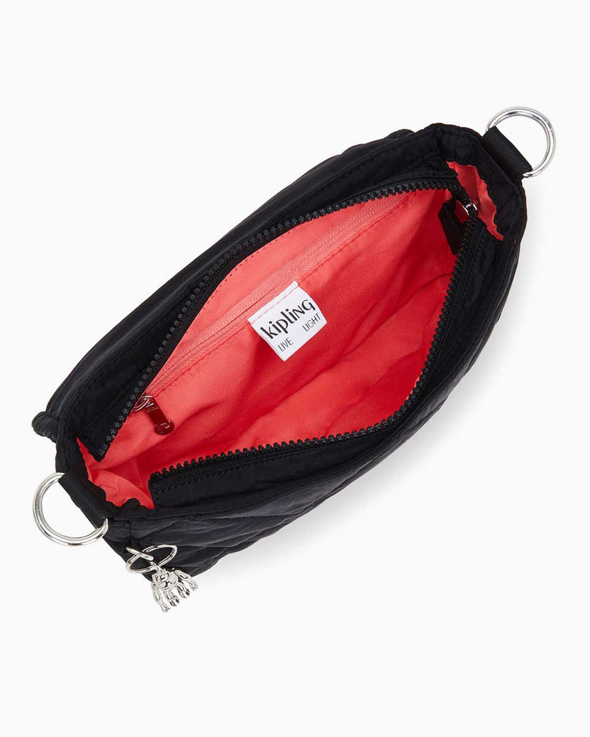 Kipling Aras Quilted Shoulder Bag Omuz Çantası Cosmic Black